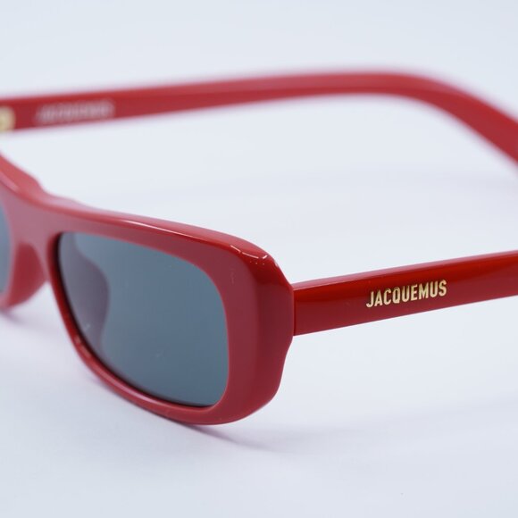 Jacquemus CAPRI JAC/55 C2 Sunglasses Red Rectangle Frame, Grey Lenses - Picture 9 of 11